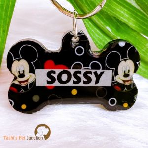 Personalized/Customized Name ID Tags | Disney Cartoon Theme | Cute Resin Dog Tags | Unique Dog ID Tags | Personalized Cat ID Tags | Engraved Dog ID Tags | Dog Collar Tags | Gift Ideas for a Dog Cat Parent - Make way for Mickey