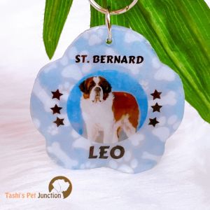 Personalized/Customized Name ID Tags | Cute Resin Dog Tags | Unique Dog ID Tags | Personalized Cat ID Tags | Engraved Dog ID Tags | Dog Collar Tags | Gift Ideas for a Dog Cat Parent - Paw Shape Tag with Pet Photo