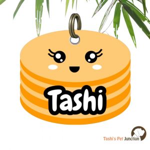 Customized Engraved Pet Name Collar Tags | Unique Cute Resin Dog ID Tags | Personalized Cat ID Tags | Food Theme Foodie Dog Tags | Kawaii Maple Munch Pet ID | Syrup Smiles Orange Cream Cutie ID | Pancake Face Breakfast Buddy Tag - Fluffy Stack Pancake