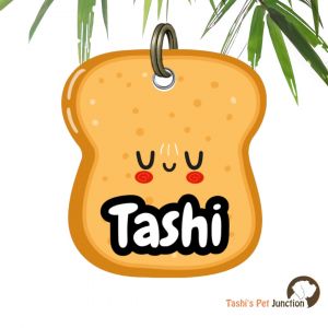 Customized Engraved Pet Name Collar Tags | Unique Cute Resin Dog ID Tags | Personalized Cat ID Tags | Food Theme Foodie Dog Tags | Toastie Face Bread Buddy ID | Kawaii Toast Crunchy Cutie Smiley Toast ID | Bready Bestie Toast Love Charm - Happy Toastie