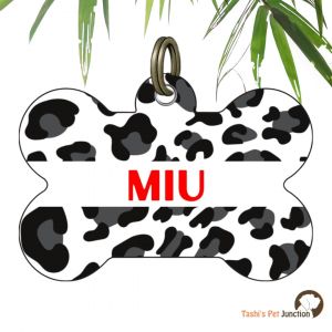 Customized Engraved Pet Name Collar Tags | Unique Cute Resin Dog ID Tags | Personalized Cat ID Tags | Animal Print Tags | Wild Whiskers Bone Chic Leopard Print Spot Me Stylish Pet ID | Urban Jungle Wild Bone Roar Fierce Friend ID - Leopard (Bone)
