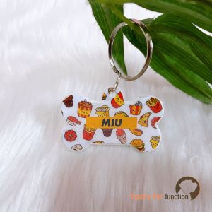 Love for Food - Personalized/Customized Name ID Tags for Dogs and Cats with Name and Contact Details