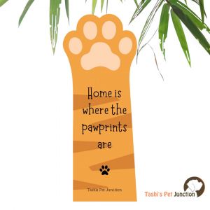 Customized Pet Quote Bookmarks | Unique Cute Handmade Resin Personalized Book Accessories | Gift for Dog Cat Mom Dad, Kids, Students, Book Reader Lover | Pawprints at Home Golden Paw Haven Pet Parent’s Marker | Furry Home Companion - Mustard Yellow Paw