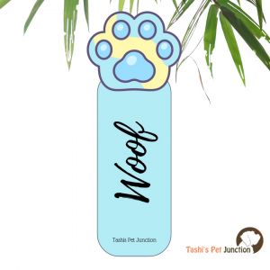 Customized Pet Quote Bookmarks | Unique Cute Handmade Resin Personalized Book Accessories | Gift for Dog Cat Mom Dad, Kids, Students, Book Reader Lover | Woof & Read Pawfect Pages Marker | Blue-Yellow Pastel Pawprints Tail Wag Reader’s - Pastel Blue Paw