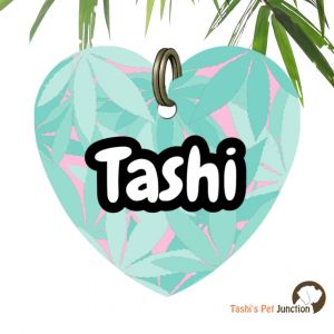 Customized Engraved Pet Name Collar Tags | Unique Cute Resin Dog ID Tags | Personalized Cat ID Tags | Heart Shaped Tags | Blush Leaf Love Petal Breeze ID | Blue Leafy Berry Bloom Pet ID | Tropical Blush Pink Haven Whimsical Woods Botanic ID - Pastel Leaf