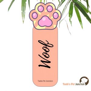 Customized Pet Quote Bookmarks | Unique Cute Handmade Resin Personalized Book Accessories | Gift for Dog Cat Mom Dad, Kids, Students, Book Reader Lover | Peachy Paws Woof Glow Dog Lover’s Delight | Paws in Pages Golden Woof Heart of Paw - Pastel Peach Paw