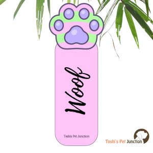 Customized Pet Quote Bookmarks | Unique Cute Handmade Resin Personalized Book Accessories | Gift for Dog Cat Mom Dad, Kids, Students, Book Reader Lover | Woof & Wonder Pastel Paw Prints Furry Tales | Reading Companion Woof Pawfect Charm - Pastel Pink Paw
