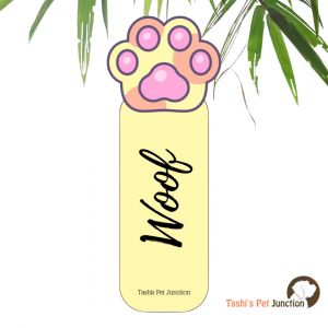 Customized Pet Quote Bookmarks | Unique Cute Handmade Resin Personalized Book Accessories | Gift for Dog Cat Mom Dad, Kids, Students, Book Reader Lover | Pastel Paw-tastic Sunset Paw WOOF | Happy Paws Paw-sitive Pet Lover’s Golden Paws - Pastel Yellow Paw