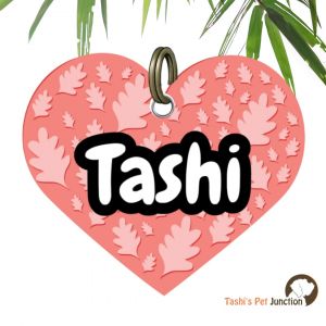 Customized Engraved Pet Name Collar Tags | Unique Cute Resin Dog ID Tags | Personalized Cat ID Tags | Heart Shaped Tags | Whispers of Leaves Autumn Heart Pet ID | Blush Leaf Heart of Nature Furry in Flora Peachy Paws ID | Gentle Paws Peach - Peach Blossom
