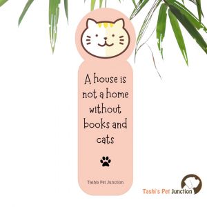 Customized Pet Quote Bookmarks | Unique Cute Handmade Resin Personalized Book Accessories | Gift for Dog Cat Mom Dad, Kids, Students, Book Reader Lover | Home is with Cats Purrfect Peachy Purrmark | Cat Haven Page Keeper Feline Nest - Peach Cat Icon