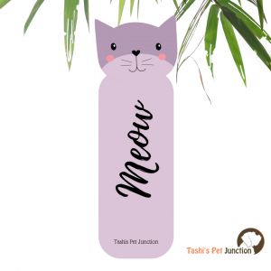 Customized Pet Quote Bookmarks | Unique Cute Handmade Resin Personalized Book Accessories | Gift for Dog Cat Mom Dad, Kids, Students, Book Reader Lover | Purrfectly Purple MEOW Whisker Words Purple Paws Cat Lover | MEOW-tastic Reading - Purple Meow Kitty