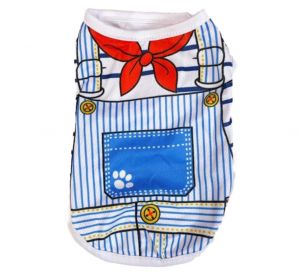 Cotton T-Shirt for Puppies, Dogs, Kittens, Cats and Rabbits - Sailor Print Vest (Pet Clothing)