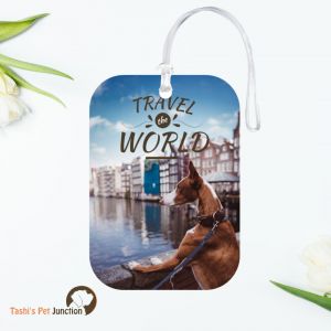 Personalized Resin Luggage Tag Keychain | Custom Luggage Bag Tag for Pet Lover | Carryon Luggage Tag | Urban Explorer Dog Tag | Canal View Travel Tag | Travel Paws Luggage Tag | Cityscape Travel Buddy Tag | Urban Wanderer - Cityscape Canine Luggage Tag