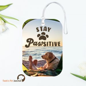 Personalized Resin Luggage Tag Keychain | Custom Luggage Bag Tag for Pet Lover | Carryon Luggage Tag | Wanderlust Sunset Pawsitive Tag | Sunrise Serenity Tag | Pawsitive Sunset Adventure Tag | Sunset Tent Pawsitive Tag - Beachside Pawsitive Luggage Tag