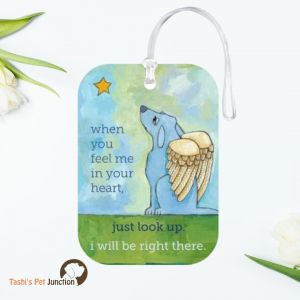 Personalized Resin Luggage Tag Keychain | Custom Luggage Bag Tag for Pet Lover | Carryon Luggage Tag | Eternal Paws Luggage Tag | Heavenly Companion Travel Tag | Forever in the Stars Luggage Tag | Wings of Love Dog Tag - Guardian Wings Pet Memory Tag