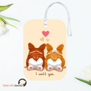 Personalized Resin Luggage Tag Keychain | Custom Luggage Bag Tag for Pet Lover | Carryon Luggage Tag | Corgi Love Tag | Corgi Bum Travel Buddy | Paws & Hearts Luggage Tag | Pawfect Love Luggage Tag | Two Tails One Journey - Wuff You Corgi Luggage Tag