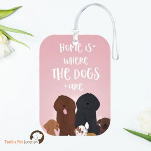 Personalized Resin Luggage Tag Keychain | Custom Luggage Bag Tag for Pet Lover | Carryon Luggage Tag | Furry Friends Luggage Tag | Woof & Wander Tag | Dog Squad Travel Tag | Dogs Are Home Bag Tag | Wagging Tails Travel Tag - Home with Paws Travel Tag