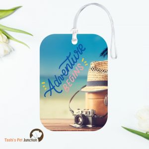 Personalized Resin Luggage Tag Keychain | Custom Luggage Bag Tag for Pet Lover | Carryon Luggage Tag | Voyager’s Delight Adventure Resin Tag | Travel Tales Adventure Begins | Explorer’s Charm Resin Travel Tag - Wanderlust Begins Adventure Luggage Tag