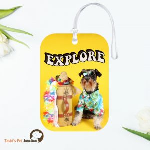 Personalized Resin Luggage Tag Keychain | Custom Luggage Bag Tag for Pet Lover | Carryon Luggage Tag | Sunny Paws Travel Companion | Explore with Paws Tag | PawVentures Luggage Label | Retro Rover Explore Tag | Paws & Explore Tag - Voyage with Paws Tag