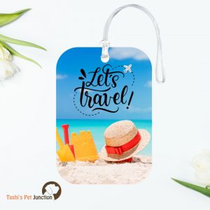 Personalized Resin Luggage Tag Keychain | Custom Luggage Bag Tag for Pet Lover | Carryon Luggage Tag | Beach Vibes Let’s Travel Resin Tag | Sandy Shores Adventure Travel Luggage Tag | Sun Hat & Sandcastles - Tropical Travels Resin Beach Luggage Tag