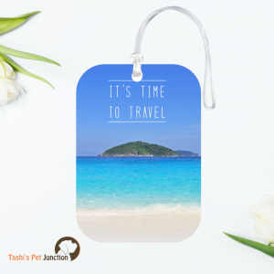 Personalized Resin Luggage Tag Keychain | Custom Luggage Bag Tag for Pet Lover | Carryon Luggage Tag | Island Vibes Travel Tag | Beach Breeze Travel Accessory | Travel Time Coastal Tag | Tropical Ocean Escape Resin Luggage Tag - Beach Time To Travel