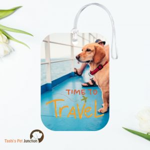 Personalized Resin Luggage Tag Keychain | Custom Luggage Bag Tag for Pet Lover | Carryon Luggage Tag | Paws & Passports | Furry Travels Dog in Airport Resin Tag | Tail-Wag Travels | Airport Paws - Jet-Set Pup Time to Travel Luggage Tag