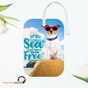 Personalized Resin Luggage Tag Keychain | Custom Luggage Bag Tag for Pet Lover | Carryon Luggage Tag | Sandy Paws Travel Tag | Sunset Sands Luggage Tag | Beachfront Buddy Tag | Sandy Beach Vibes Tag | Ocean View Travel Tag - Beach Bliss Resin Tag