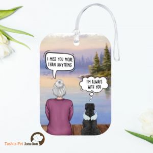 Personalized Resin Luggage Tag Keychain | Custom Luggage Bag Tag for Pet Lover | Porchside Angel Remembrance Tag | Carryon Luggage Tag | Everlasting Bond Tag | Serene Lakefront Remembrance Tag | Eternal Porch Memories Tag - Endless Love Luggage Tag