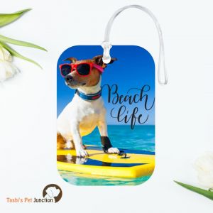 Personalized Resin Luggage Tag Keychain | Custom Luggage Bag Tag for Pet Lover | Carryon Luggage Tag | Beachside Buddy Luggage Tag | Coastal Charm Luggage Tag | Sunny Beach Days Luggage Tag | Beachy Paws Travel Tag - Ocean Vibes Resin Luggage Tag