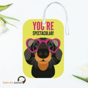 Personalized Resin Luggage Tag Keychain | Custom Luggage Bag Tag for Pet Lover | Carryon Luggage Tag | Gift for the Traveler | Gift for Dog Lover | Spectacular Paws Resin Tag | Cheerful Pawsome Luggage Tag - Vibrant Pawsome Travel Tag