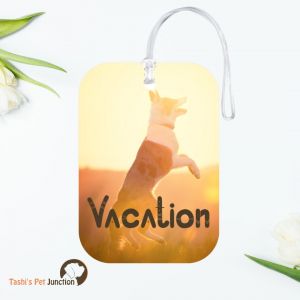 Personalized Resin Luggage Tag Keychain | Custom Luggage Bag Tag for Pet Lover | Carryon Luggage Tag | Adventure Pup Tag | Paws & Play Luggage Tag | Dancing Dog Travel Tag | Dog Days Journey Tag | Playful Paws Travel Tag - Pawcation Luggage Tag