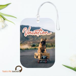 Personalized Resin Luggage Tag Keychain | Custom Luggage Bag Tag for Pet Lover | Carryon Luggage Tag | Vacation Vibes Tag | Doggy Skateboard Luggage Tag | Chill Dog Travel Tag | Skater Pup Vacation Tag - Adventure Awaits Luggage Tag