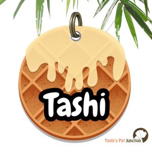 Customized Engraved Pet Name Collar Tags | Unique Cute Resin Dog ID Tags | Personalized Cat ID Tags | Food Theme Foodie Dog Tags | Sweet Swirl Whipped Kawaii Cream Waffle ID | Pawffle  Fur-Ever Cream Treat Pet Wafflelicious ID - Creamy Vanilla Waffle