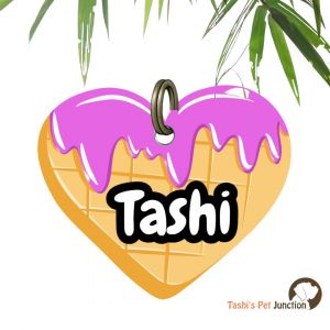 Customized Engraved Pet Name Collar Tags | Unique Cute Resin Dog ID Tags | Personalized Cat ID Tags | Food Theme Foodie Dog Tags | Berrylicious Kawaii Waffle Heart | Whipped Love Berry Bites Sweetheart Waffle Pet ID | Pinkberry Waffle - Strawberry Waffle