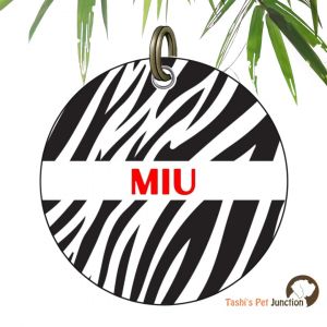 Customized Engraved Pet Name Collar Tags | Unique Cute Resin Dog ID Tags | Personalized Cat ID Tags | Animal Print Tags | Wild Stripe Zebra Safari Zebra Tails Pet ID | Monochrome Jungle Run Zebra Whisker Custom ID | Bold Stripes Zebra Love - Zebra (Round)